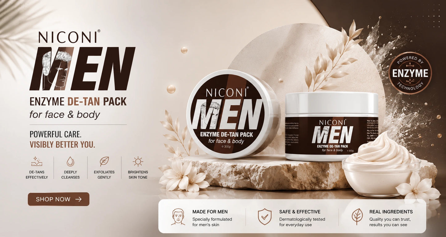 Niconi Men Enzyme De-Tan Pack For Face & Body